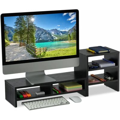 Relaxdays svart monitorstativ med organizer - Ergonomisk skrivbordsstöd Relaxdays svart monitorstativ med organizer - Ergonomisk skrivbordsstöd