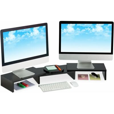 Relaxdays Monitorhalterung - Verstellbarer Doppelständer Relaxdays Monitorhalterung - Verstellbarer Doppelständer