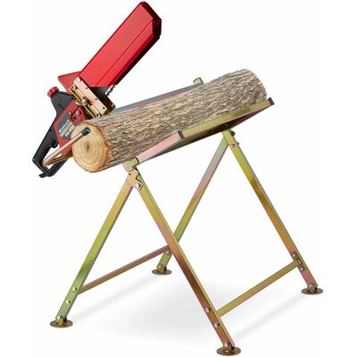 Relaxdays Podpora na Kłody z Regulowaną Stalową Podpórką - 120kg Max Relaxdays Podpora na Kłody z Regulowaną Stalową Podpórką - 120kg Max