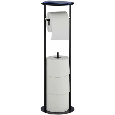 Relaxdays Portarotolo WC - Acciaio, Nero, 59.5cm Relaxdays Portarotolo WC - Acciaio, Nero, 59.5cm
