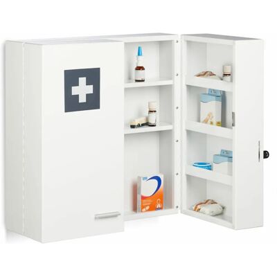 Relaxdays Armadietto Medicina - 11 Scomparti Acciaio Bianco Chiudibile Bagno Relaxdays Armadietto Medicina - 11 Scomparti Acciaio Bianco Chiudibile Bagno