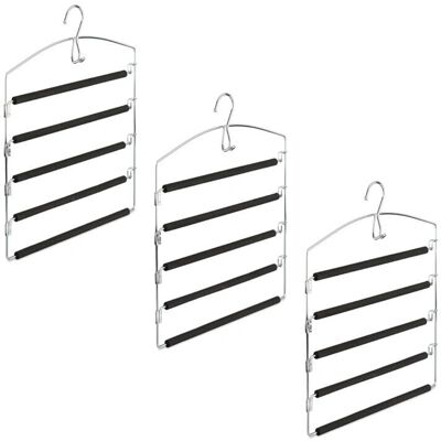Relaxdays Juego de 6 Perchas de Metal para Pantalones - Organizador de Ropa Relaxdays Juego de 6 Perchas de Metal para Pantalones - Organizador de Ropa