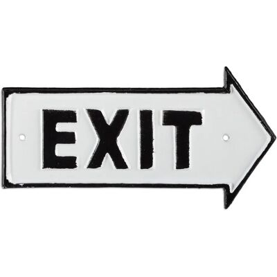 RELAXDAYS - 2x Exit Sign Wall Decor - Cast Iron - White Black RELAXDAYS - 2x Exit Sign Wall Decor - Cast Iron - White Black