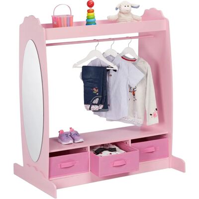 Relaxdays Kinderschrank mit Spiegel und Regalen Relaxdays Kinderschrank mit Spiegel und Regalen
