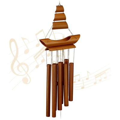 RELAXDAYS Bamboo Wind Chime - Sailing Boat - Relaxing Sound - Indoor & Outdoor RELAXDAYS Bamboo Wind Chime - Sailing Boat - Relaxing Sound - Indoor & Outdoor
