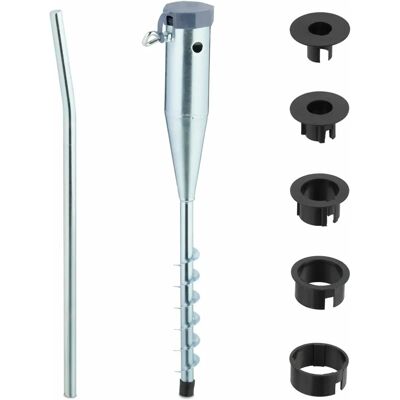 Relaxdays 10041384 Supporto per ombrellone - Acciaio, Argento Relaxdays 10041384 Supporto per ombrellone - Acciaio, Argento