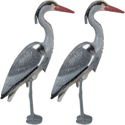 Relaxdays - Set of 2 Heron Garden Figures - Garden & Pond Decoration Relaxdays - Set of 2 Heron Garden Figures - Garden & Pond Decoration