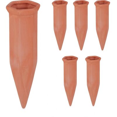 RELAXDAYS Set di coni per irrigazione a goccia - 6 in ceramica per piante RELAXDAYS Set di coni per irrigazione a goccia - 6 in ceramica per piante