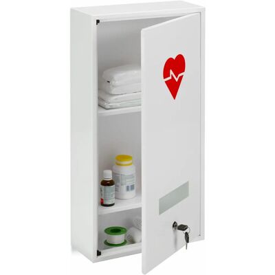 Relaxdays Medizin Schrank - Abschließbar, 3 Fächer - Metall, 60x30x12 cm - Weiß Relaxdays Medizin Schrank - Abschließbar, 3 Fächer - Metall, 60x30x12 cm - Weiß
