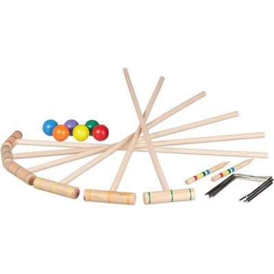 Relaxdays Cherry Wood Croquet Set - 6 Players - Outdoor Game Relaxdays Cherry Wood Croquet Set - 6 Players - Outdoor Game