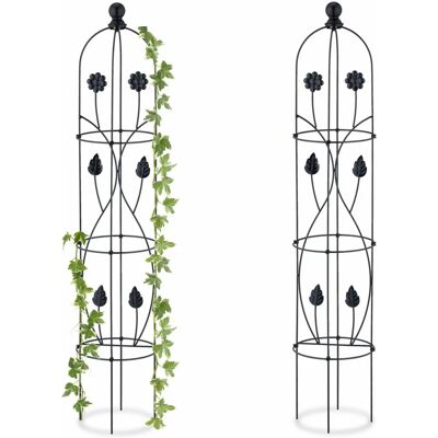 Relaxdays Obelisk Pflanzenstützen - Set 2, 103x20 cm Relaxdays Obelisk Pflanzenstützen - Set 2, 103x20 cm