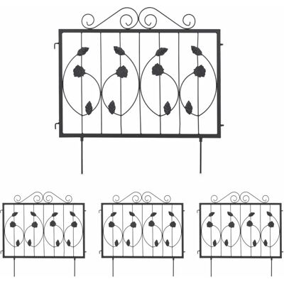 Set de Cercas de Jardín Relaxdays - Negro - 4 Paneles 60x60cm Set de Cercas de Jardín Relaxdays - Negro - 4 Paneles 60x60cm