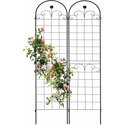 Relaxdays Pflanzenschutzgitter - Set aus 2, 180x50 cm, Schwarz Relaxdays Pflanzenschutzgitter - Set aus 2, 180x50 cm, Schwarz