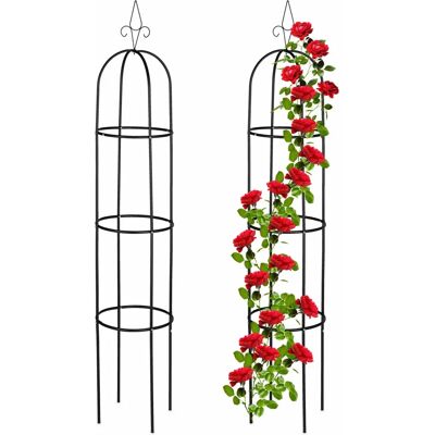 Relaxdays Plant Support - 200x41 cm - Steel - Black - Garden Support Relaxdays Plant Support - 200x41 cm - Steel - Black - Garden Support