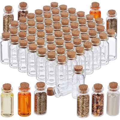Relaxdays Mini-Glasflaschen Set 72 - Dekoration Relaxdays Mini-Glasflaschen Set 72 - Dekoration