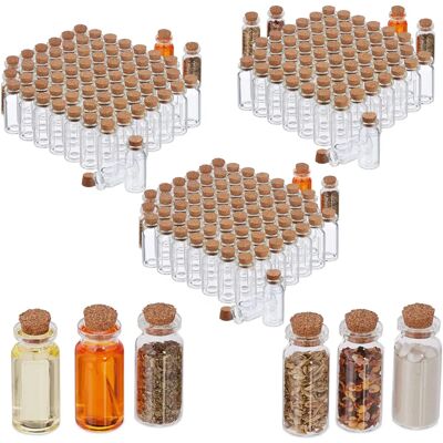 Relaxdays - Mini Glass Bottles Set - 216 pcs, 10 ml, Transparent Relaxdays - Mini Glass Bottles Set - 216 pcs, 10 ml, Transparent