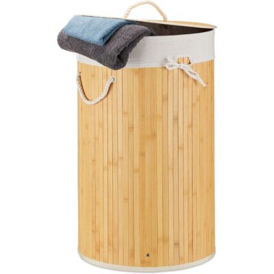 Cestos de Ropa Bambú Relaxdays - Plegables, 70L, Crema - Cesta de ropa Cestos de Ropa Bambú Relaxdays - Plegables, 70L, Crema - Cesta de ropa