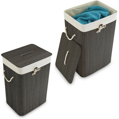 Relaxdays Cesto de Bambú para Ropa - 83L, Plegable, Rectangular Relaxdays Cesto de Bambú para Ropa - 83L, Plegable, Rectangular