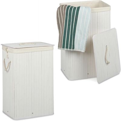 Cesto de Bambú Relaxdays - Plegable, Con Tapa, 83L Cesto de Bambú Relaxdays - Plegable, Con Tapa, 83L