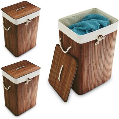 Relaxdays Cesto de Ropa en Bambú - Plegable, 83L - Cestos de ropa Relaxdays Cesto de Ropa en Bambú - Plegable, 83L - Cestos de ropa