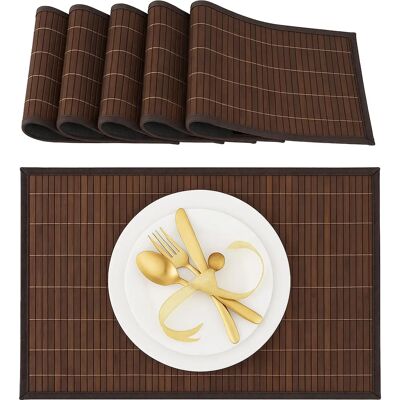 Relaxdays - Bambus Tischsets 12 Stück - 30x45cm - Schutz & Pflegeleicht Relaxdays - Bambus Tischsets 12 Stück - 30x45cm - Schutz & Pflegeleicht