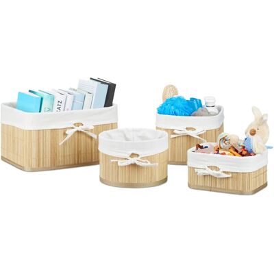 RELAXDAYS Bamboo Storage Baskets Set of 8 - Storage Baskets RELAXDAYS Bamboo Storage Baskets Set of 8 - Storage Baskets