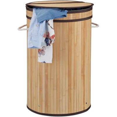 RELAXDAYS Cesto de ropa en bambú con tapa - 65L RELAXDAYS Cesto de ropa en bambú con tapa - 65L