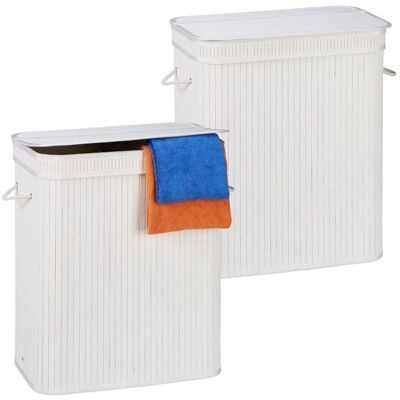 Cesto de Ropa Bambú Relaxdays - 2 Compartimentos - 95L Cesto de Ropa Bambú Relaxdays - 2 Compartimentos - 95L