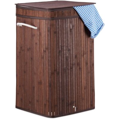 Relaxdays Cesto de ropa en bambú - Plegable, 70L, Marrón Relaxdays Cesto de ropa en bambú - Plegable, 70L, Marrón
