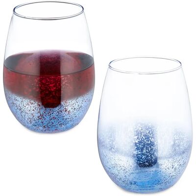 RELAXDAYS Bicchieri da Vino Senza Stelo - Set da 2 Blu RELAXDAYS Bicchieri da Vino Senza Stelo - Set da 2 Blu