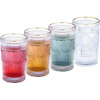 Relaxdays Waterglas Set - Vintage 400ml - Vaatwasserbestendig Relaxdays Waterglas Set - Vintage 400ml - Vaatwasserbestendig