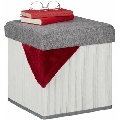 Relaxdays 10042365 Bamboe Opbergkruk - Veelzijdige Ottoman Relaxdays 10042365 Bamboe Opbergkruk - Veelzijdige Ottoman