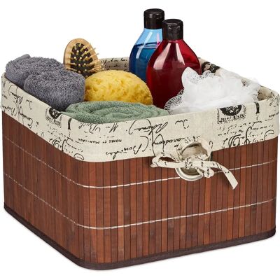 Cesta de Almacenamiento Relaxdays - Bambú, Poliéster, 20x31x31 cm - Almacenaje Cesta de Almacenamiento Relaxdays - Bambú, Poliéster, 20x31x31 cm - Almacenaje