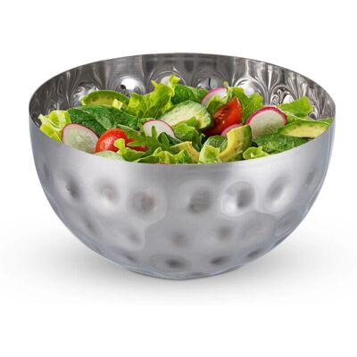 RELAXDAYS - Set 2 Hammered Stainless Steel Salad Bowls - 2 L - Silver - Salad bowls RELAXDAYS - Set 2 Hammered Stainless Steel Salad Bowls - 2 L - Silver - Salad bowls
