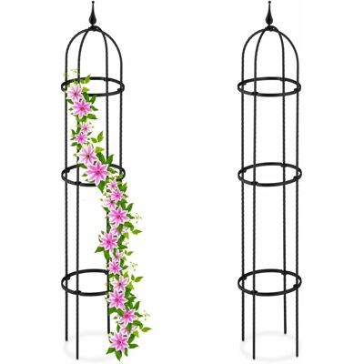 Relaxdays Plant Support - Obelisk, 130cm, Black Relaxdays Plant Support - Obelisk, 130cm, Black
