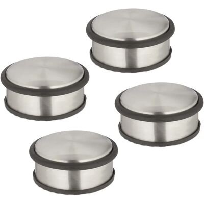 Relaxdays Edelstahl Türstopper Set - Schwer, Rutschfest, Silber/Schwarz Relaxdays Edelstahl Türstopper Set - Schwer, Rutschfest, Silber/Schwarz