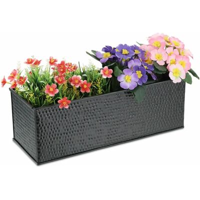 Relaxdays 10042807 växtkasse för inomhusbruk - Hammrad metalldesign - 14x40x15 cm - Svart Relaxdays 10042807 växtkasse för inomhusbruk - Hammrad metalldesign - 14x40x15 cm - Svart