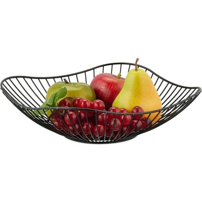 RELAXDAYS Cesto di Frutta in Metallo - Design Moderno Nero - 7.5x27 cm RELAXDAYS Cesto di Frutta in Metallo - Design Moderno Nero - 7.5x27 cm