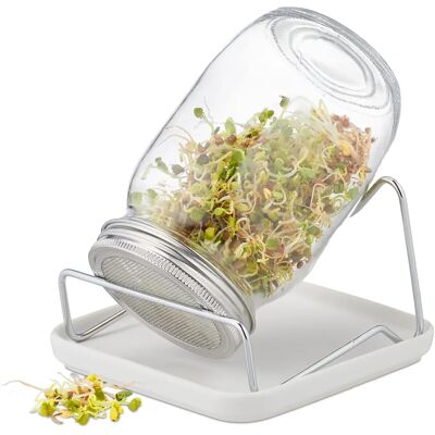 Relaxdays Keimglas - 850ml, Transparent, Anzuchtset Relaxdays Keimglas - 850ml, Transparent, Anzuchtset