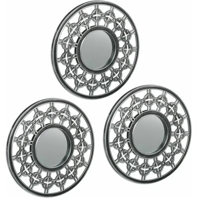 Relaxdays Zestaw 3 Ozdobnych Lusterek na Ścianę - 25cm Relaxdays Zestaw 3 Ozdobnych Lusterek na Ścianę - 25cm