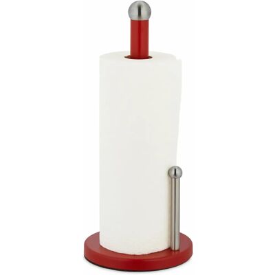 Relaxdays Paper Towel Holder - Stainless Steel, Red/Silver, 35cm Relaxdays Paper Towel Holder - Stainless Steel, Red/Silver, 35cm
