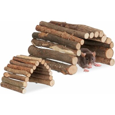 Relaxdays Decor voor Kleine Dieren - Natuurlijke Houten Bruggen & Ramps Relaxdays Decor voor Kleine Dieren - Natuurlijke Houten Bruggen & Ramps
