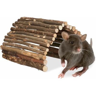 Relaxdays Cherry Wood Small Animal Habitat Décor - Multi-purpose Wooden Bridge Relaxdays Cherry Wood Small Animal Habitat Décor - Multi-purpose Wooden Bridge