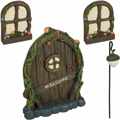 Relaxdays Garden Fairy - Fairy House, Windows, Lantern - Garden Decor Relaxdays Garden Fairy - Fairy House, Windows, Lantern - Garden Decor