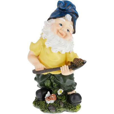 Relaxdays Garden Gnome with Shovel - Weatherproof Decorative Figurine Relaxdays Garden Gnome with Shovel - Weatherproof Decorative Figurine