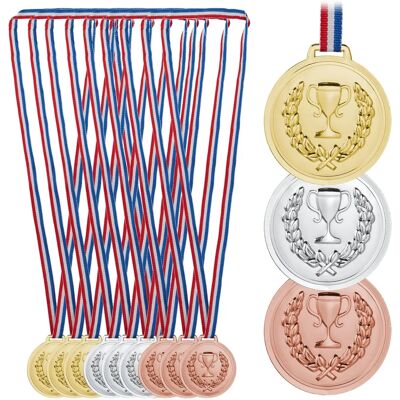 Relaxdays Barnmedaljer trikolor set 12 - Medaljer Relaxdays Barnmedaljer trikolor set 12 - Medaljer