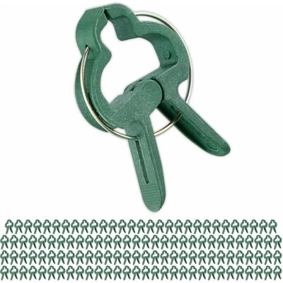 Relaxdays Plant Support Clips - 120 Green Supports Relaxdays Plant Support Clips - 120 Green Supports