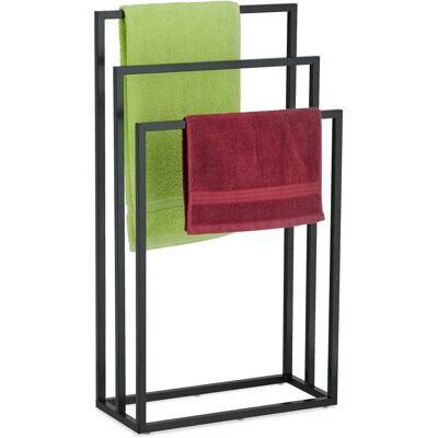 Relaxdays Stahl-Handtuchständer - Modernes 3-Stangen-Design, 82,5x46x21cm Relaxdays Stahl-Handtuchständer - Modernes 3-Stangen-Design, 82,5x46x21cm