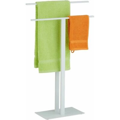 Relaxdays 10043588 Handdukshållare - Vit, Metall, 82x50x19cm Relaxdays 10043588 Handdukshållare - Vit, Metall, 82x50x19cm