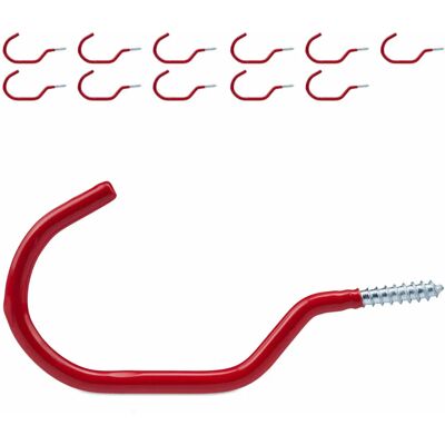 Relaxdays bicycle holder - Support 12 hooks steel PVC red Relaxdays bicycle holder - Support 12 hooks steel PVC red